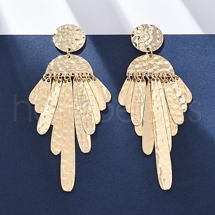 Zinc Alloy Flat Round Chandelier Earrings EJEW-Z107-03G-02-1