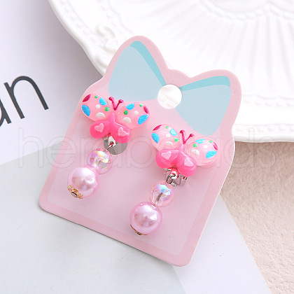 Alloy Plastic Clip-on Earrings for Kid WG21FF0-10-1