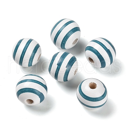 Natural Wood European Beads WOOD-S059-01B-1