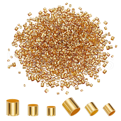 1500Pcs 3 Colors Brass Crimp Beads KK-LP0001-31G-1