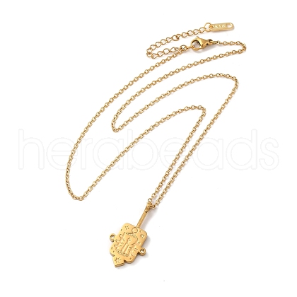304 Stainless Steel Pandant Necklace for Men Women NJEW-O126-02G-01-1