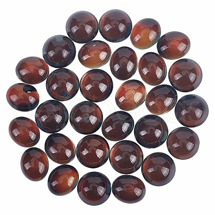 SUNNYCLUE 30Pcs 2 Style Translucent Glass Cabochons GLAA-SC0001-71-1