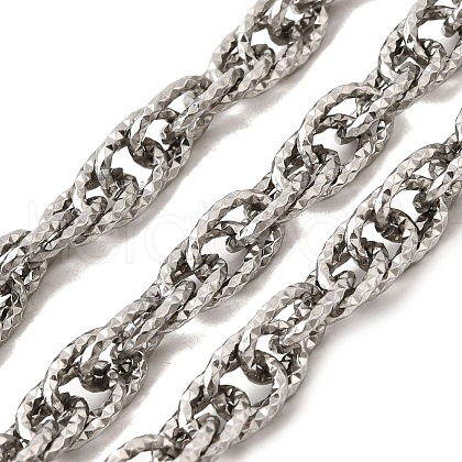 304 Stainless Steel Textured knot Link Chains CHS-C018-07P-1