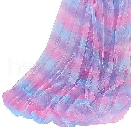 Rainbow Color Polyester Mesh Fabric DIY-WH0504-162A-1