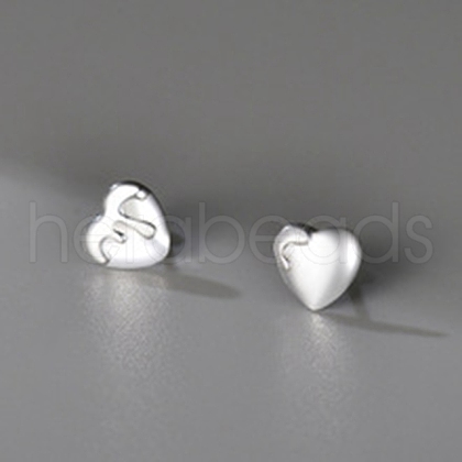 S999 Fine Silver Stud Earrings for Women EJEW-Q031-02S-B-1