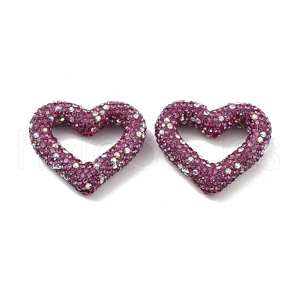 Heart Shape Polymer Clay Rhinestone Beads CLAY-NH0001-09B-09-1
