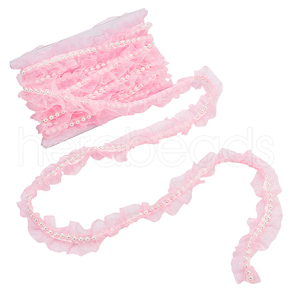 WADORN 1Pc Polyester Pleated Lace Ribbon OCOR-WR0001-30-1