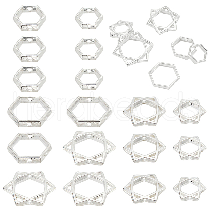   24Pcs 6 Style Long-Lasting Plated Alloy Bead Frame FIND-PH0008-30-1