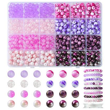 DIY Round Acrylic Beads Bracelets Jewelry Making Kits DIY-FS0007-40-1