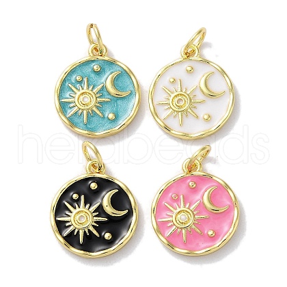 Rack Plated Brass Enamel Pendants KK-Z039-02-1