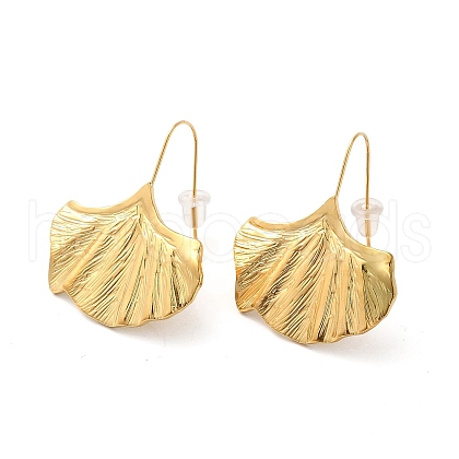 Ion Plating(IP) 304 Stainless Steel Ginkgo Leaf Dangle Earrings for Women EJEW-K243-03G-1