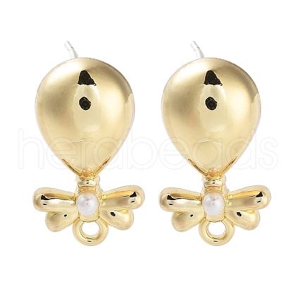 Alloy Pearl Stud Earring Findings FIND-U006-06G-1