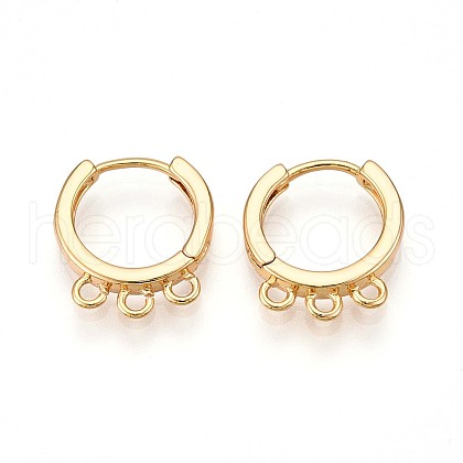 Brass Hoop Earring Finding KK-N261-62G-1