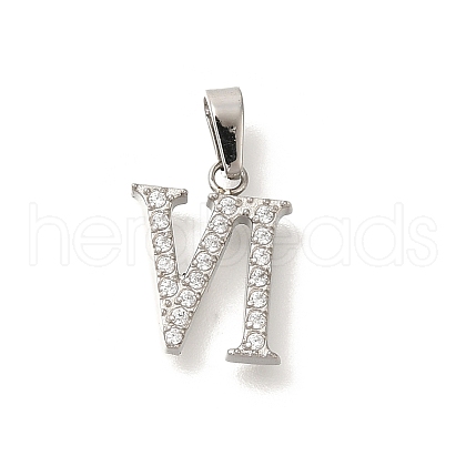 Ion Plating(IP) 304 Stainless Steel Micro Pave Cubic Zirconia Pendants STAS-H228-02P-06-1