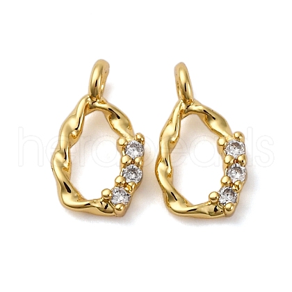 Brass Micro Pave Cubic Zirconia Pendants KK-P308-48G-1
