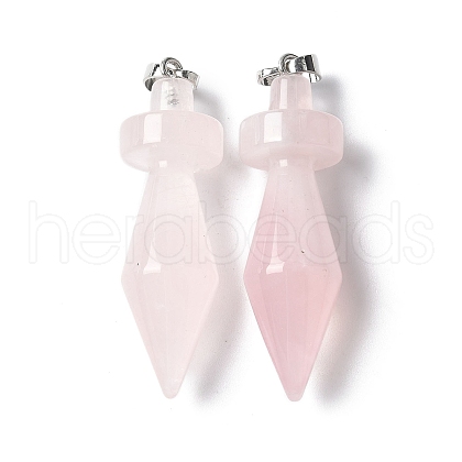 Natural Rose Quartz Pendants G-C187-03E-1