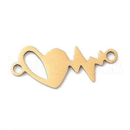 201 Stainless Steel Heart Connector Charms STAS-Q341-05G-1