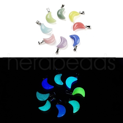 Synthetic Luminous Stone Pendants FIND-A043-03P-1