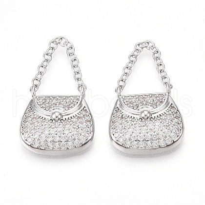 Brass Micro Pave Cubic Zirconia Pendants KK-T070-52P-1