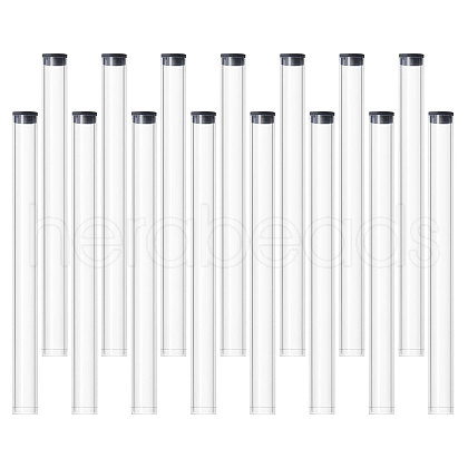 Acrylic Incense Storage Tube with Black Cap for Incense Sticks AJEW-WH0561-31-1