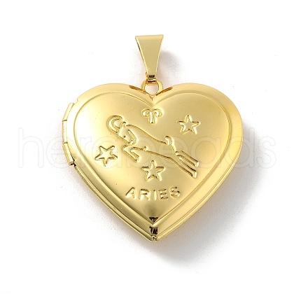 Brass Locket Pendants KK-C092-25G-07-1