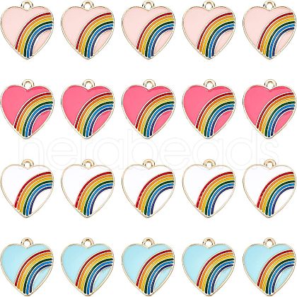  32G 4 Colors Light Gold Plated Alloy Pendants ENAM-NB0001-56-1