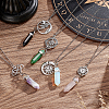 AHADERMAKER 5Pcs 5 Style Glass Imitation Gemstone Bullet Pendant Necklaces Set NJEW-GA0001-04-5