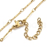 304 Stainless Steel Textured Bar Link Chain Necklaces NJEW-H043-03G-2