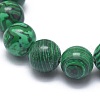 Synthetic Malachite(Dyed) Bead Stretch Bracelets BJEW-K212-C-031-3