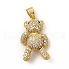 Rack Plating Brass Micro Pave Cubic Zirconia Pendants KK-E072-14G-1