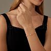 Simple and Elegant Stainless Steel & Natural Freshwater Pearl Link Chain Bracelets for Women FO7311-2-2
