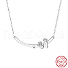 1st Mother's Day Jewelry 925 Sterling Silver Baby Feet Hand Pendant Necklaces NJEW-K272-01P-1