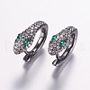 Brass Micro Pave Cubic Zirconia Hoop Earrings EJEW-F134-01B-1