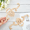 Natural Solid Wood Carved Onlay Applique Craft WOOD-FH0001-24-3