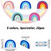 CHGCRAFT 20Pcs 5 Colors Silicone Beads SIL-CA0001-09-2