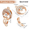 CHGCRAFT  6Pcs 3 Colors Brass Fold Over Clasp with Crystal Rhinestone KK-CA0002-70-2