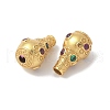 Matte Gold Color 925 Sterling Silver Pave Cubic Zirconia 3 Hole Guru Beads STER-R014-03G-2
