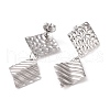304 Stainless Steel Double Rhombus Dangle Stud Earrings for Women EJEW-G328-17-3