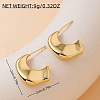 Vintage C-Shaped Stainless Steel Stud Earrings BC9200-2