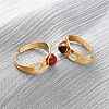 304 Stainless Steel Open Cuff Rings RJEW-A071-07G-3