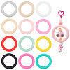   12Pcs 12 Colors Ring Silicone Beads SIL-PH0001-21-1