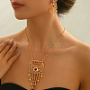 Ethnic Style Brass Cubic Zirconia Hollow Moon Necklace & Earring Sets for Women Party Wear RS4463-3