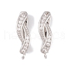 Rack Plating Brass Cubic Zirconia Hoop Earring Findings KK-S374-04P-05-1