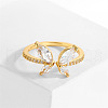 Butterfly Brass Micro Pave Cubic Zirconia Cuff Rings WG9662B-02-1