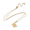 Ion Plating(IP) Initial Letter 304 Stainless Steel Pendant Necklaces NJEW-M199-01G-W-3