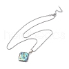 Rack Plating Natural Paua Shell Pendants Necklace NJEW-B104-01E-01P-2