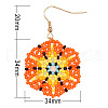 Bohemian Handmade Glass Seed Beads Flower Dangle Earrings OT4053-1-2