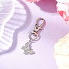 Butterfly Alloy Crystal Rhinestone Pendant Decorations HJEW-JM03205-1