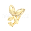 Brass Micro Pave Clear Cubic Zirconia Cuff Rings for Women RJEW-U047-20G-4