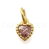Brass Micro Pave Cubic Zirconia Charms KK-P295-14G-01-1